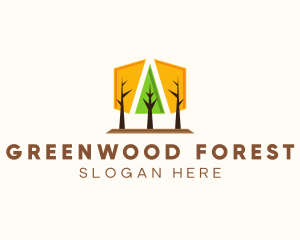 Geometrical Forest Park logo design