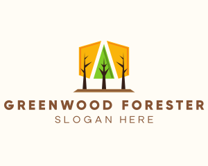 Geometrical Forest Park logo design