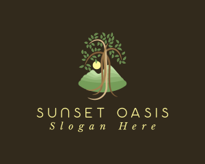 Natural Tree Sunset logo design