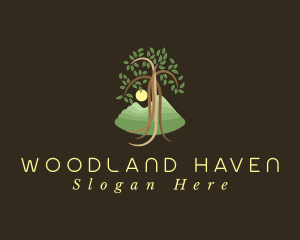 Woodland - Natural Tree Sunset logo design