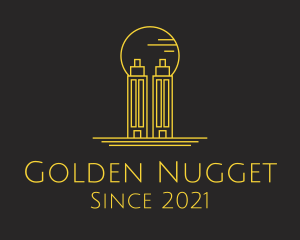 Golden Building Outline  logo design