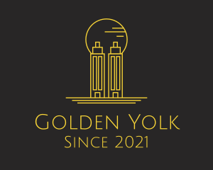 Golden Building Outline  logo design