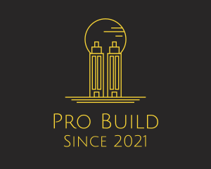 Golden Building Outline  logo design