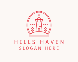 Outdoors Hill Lighthouse logo design