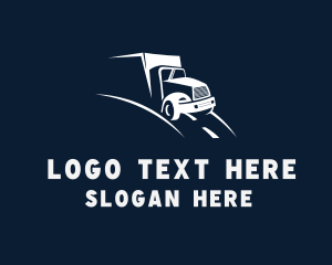 Trailer Truck - Delivery Truck Road logo design