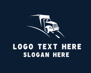 White - Delivery Truck Road logo design