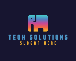 Gradient Elephant Business Logo