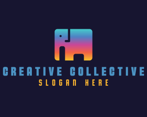 Gradient Elephant Business logo design