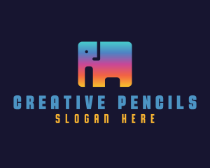 Gradient Elephant Business logo design