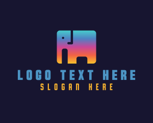 Digital Marketing - Gradient Elephant Business logo design