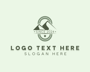 Mountain Climbing Travel Logo