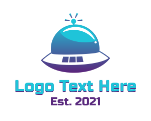 Space - Gradient UFO Spaceship logo design