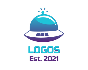 Cartoon - Gradient UFO Spaceship logo design