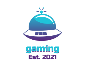 Gradient UFO Spaceship logo design