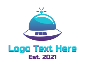 Alien - Gradient UFO Spaceship logo design