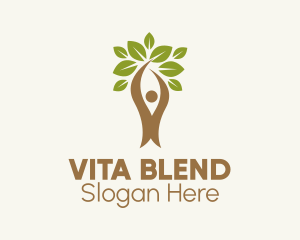 Natural Vegetarian Leaves  Logo