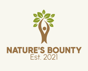 Natural Vegetarian Leaves  logo design