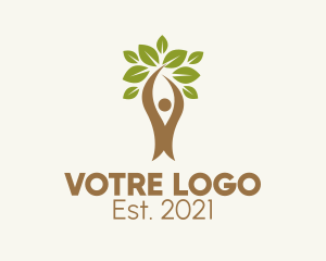 Tree Planting - Natural Vegetarian Leaves logo design