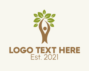 Vegan - Natural Vegetarian Leaves logo design