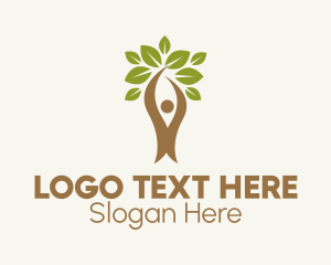 Natural Vegetarian Leaves  Logo