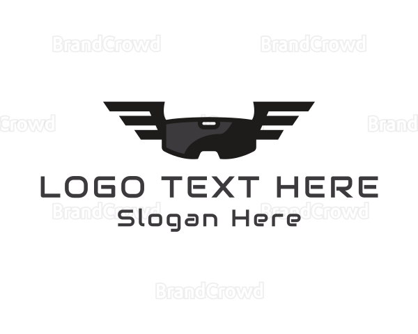 Modern VR Goggle Wing Logo