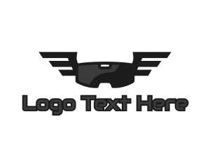 Augmented Reality - VR Goggle Wing logo design