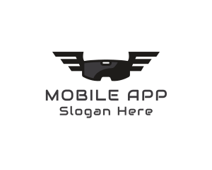 Modern VR Goggle Wing Logo