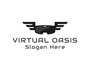 Vr - Modern VR Goggle Wing logo design