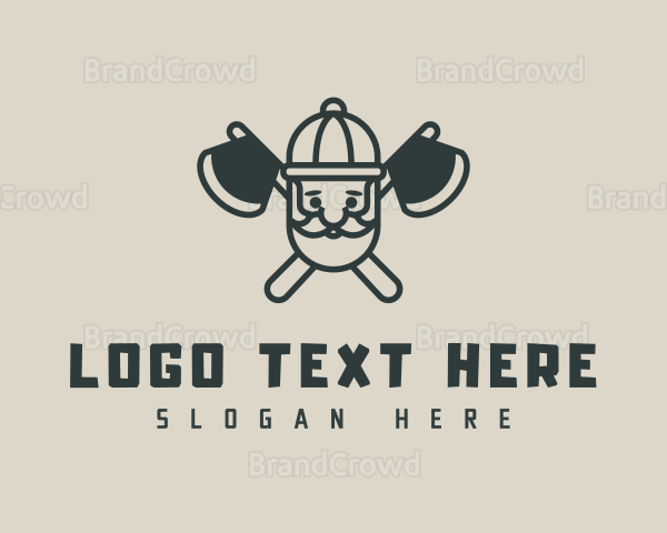 Cute Lumberjack Axe Logo