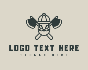 Lumberman - Cute Lumberjack Axe logo design