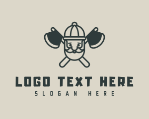Logging - Cute Lumberjack Axe logo design