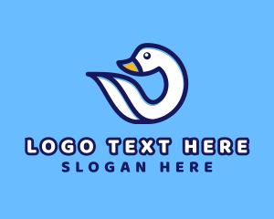 Cartoon - Swan Bird Animal logo design