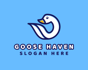 Swan Bird Animal logo design