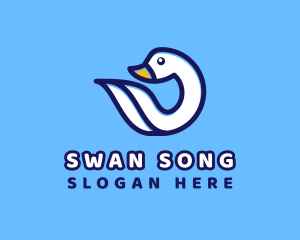 Swan Bird Animal logo design