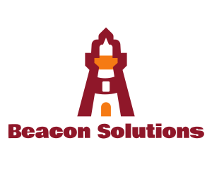 Beacon - Red Lighthouse Tower logo design