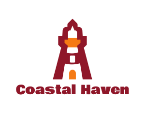 Bay - Red Lighthouse Tower logo design