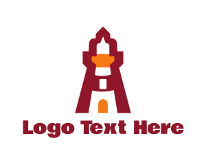 Tower - Red Lighthouse Tower logo design