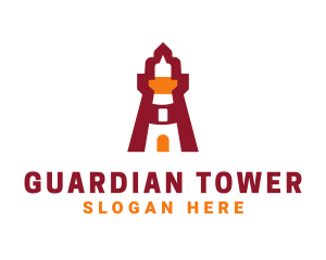 Red Lighthouse Tower logo design