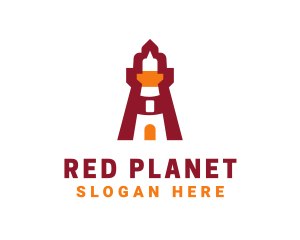 Red Lighthouse Tower logo design