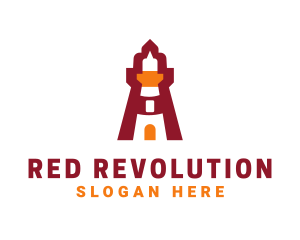 Red Lighthouse Tower logo design