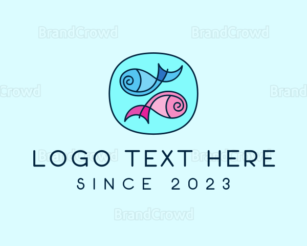 Swimming Pet Fish Logo