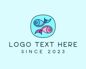 Fisheries - Swimming Pet Fish logo design