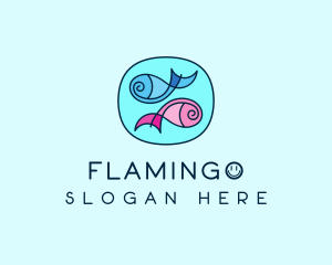Swimming Pet Fish Logo