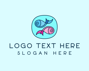 Swimming Pet Fish Logo