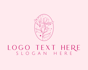 Fashion Designer - Sparkling Botanical Flower logo design