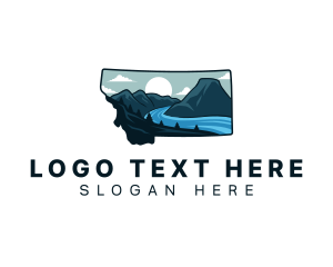 Glacier National Park - Mountain Glacier Montana logo design