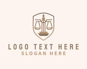 Paralegal - Pillar Justice Scale Shield logo design