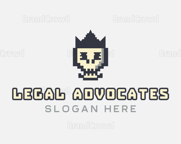 Pixel Skull Arcade Logo