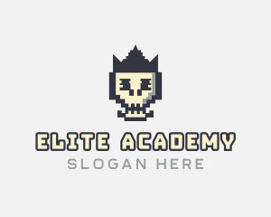 Pixel Skull Arcade Logo