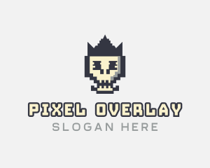 Pixel Skull Arcade logo design